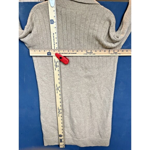Madewell Womens Medium Sweater Turtleneck Shirt Top Hickory Cream Wool Blend - Picture 6 of 6